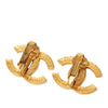 Chanel CC Gold Plated Strass Clip On Earrings Secondhand