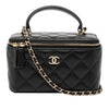 Secondhand Chanel Small Lambskin Top Handle Vanity Case with Chain