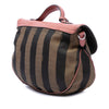 Fendi Pequin Canvas and Leather Top Handle Bag Secondhand