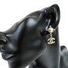 Chanel CC Gold Plated Faux Pearl Swing Push Back Earrings Secondhand