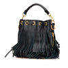 Saint Laurent Small Calfskin Emmanuelle Fringe Bucket Bag Secondhand