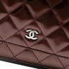 Chanel CC Quilted Metallic Patent Striped Wallet on Chain Secondhand