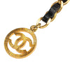 Chanel Gold Plated CC Leather Woven Chain Belt Secondhand