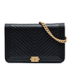 Chanel Chevron Quilted Calfskin Boy Wallet On Chain Secondhand