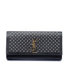 Saint Laurent Leather Monogram Crystal Studded Cassandre Clutch Secondhand
