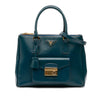 Prada Saffiano Vernice Galleria Double Zip Front Pocket Satchel Secondhand