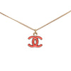 Secondhand Chanel Gold Plated Enamel CC Pendant Necklace