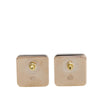 Chanel Silver Plated Enamel CC Square Push Back Earrings Secondhand