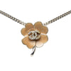 Chanel CC Brass Enamel and Strass Clover Pendant Necklace Secondhand