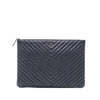 Chanel Large CC Chevron Iridescent Caviar O Case Clutch Secondhand