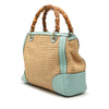Gucci Small Raffia Bamboo Shopper Satchel Secondhand