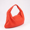 Bottega Veneta Intrecciato Hobo Leather Shoulder Bag in Red Secondhand