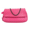 BOTTEGA VENETA Intrecciato Leather Chain Shoulder Bag in Hot Pink Secondhand