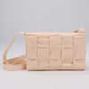 Bottega Veneta Maxi Intrecciato Cassette Leather Shoulder Bag in Powder Beige Secondhand