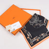 Hermès Carré 90 "COMPLICATION EQUESTRE" 100% Silk Scarf in Black Secondhand