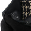 CHANEL Coco Tweed Felt Mark Leather x Fabric Boots G31378 in Black x Beige, Size 37 EU Secondhand
