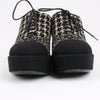 CHANEL Coco Tweed Felt Mark Leather x Fabric Boots G31378 in Black x Beige, Size 37 EU Secondhand