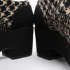 CHANEL Coco Tweed Felt Mark Leather x Fabric Boots G31378 in Black x Beige, Size 37 EU Secondhand