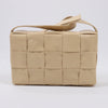 Bottega Veneta Maxi Intrecciato Cassette Leather Shoulder Bag in Beige Secondhand
