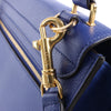 CELINE Trapeze Leather x Suede 2Way Handbag in Blue Secondhand