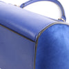 CELINE Trapeze Leather x Suede 2Way Handbag in Blue Secondhand