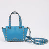 Valentino Garavani Rockstud Mini Leather 2Way Handbag in Blue Secondhand