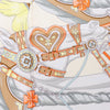 Hermes Carré 90 "HARNAIS DE COEUR" Silk handkerchief in Multicolor Secondhand