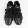 PRADA Logo Leather Sneakers in Black × White 1E282N, Size 37.5 EU Secondhand