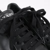 PRADA Logo Leather Sneakers in Black × White 1E282N, Size 37.5 EU Secondhand