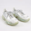 Jimmy Choo Diamond Leather Sneakers in White x Silver, Size 38 EU Secondhand