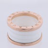 Bvlgari B.Zero1 Ring in 750 Pink Gold and White Ceramic (9.4g, Size 49) Secondhand