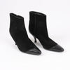 Salvatore Ferragamo Gancini Leather & Suede Ankle Boots in Black, Size 4.5 US Secondhand