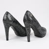Chanel Coco Mark Leather Heels Black × Silver G29571, Size 36 EU Secondhand