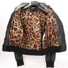 Secondhand Dolce & Gabbana Black Leather and Leopard Biker Jacket, Size 38