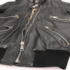 Secondhand Dolce & Gabbana Black Leather and Leopard Biker Jacket, Size 38