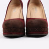 Chanel Burgundy/Brown Suede CC Cap Toe Platform Heel Pumps, Size 40.5 EU Secondhand