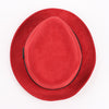Hermes Corduroy Fedora Hat in Red Secondhand