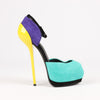 GIUSEPPE ZANNOTTI Suede Colorblock Pattern D'Orsay Pumps Secondhand