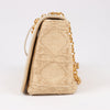 Dior Caro Raffia x Leather Medium Shoulder Bag in Beige Secondhand