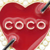 Chanel Gold Plated Enamel Faux Pearl Coco Heart and Arrow Brooch Secondhand