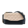 Chanel Bicolor Aged Calfskin Gabrielle Double Zip Clutch with Chain Secondhand