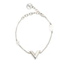 Louis Vuitton Silver Plated Essential V Supple Bracelet Secondhand