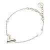 Louis Vuitton Silver Plated Essential V Supple Bracelet Secondhand