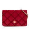 Chanel CC Quilted Velvet Wallet on Chain Secondhand