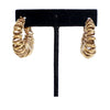 Bottega Veneta Gold Plated Multi Ring Hoop Hinged Earrings Secondhand