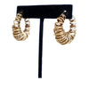 Bottega Veneta Gold Plated Multi Ring Hoop Hinged Earrings Secondhand
