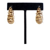 Bottega Veneta Gold Plated Multi Ring Hoop Hinged Earrings Secondhand