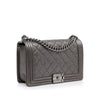 Chanel Medium Quilted Perforated Metallic Lambskin Boy Flap Secondhand