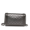 Chanel Medium Quilted Perforated Metallic Lambskin Boy Flap Secondhand