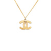 Chanel CC Gold Plated Strass Pendant Necklace Secondhand